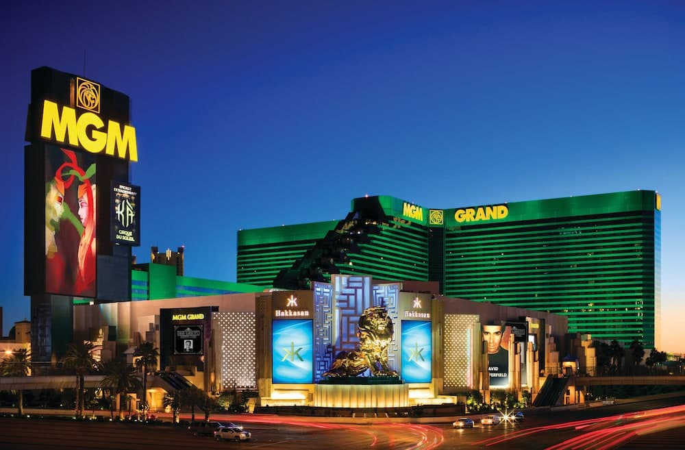 MGM Grand Las Vegas emerald green glass tower on the Strip